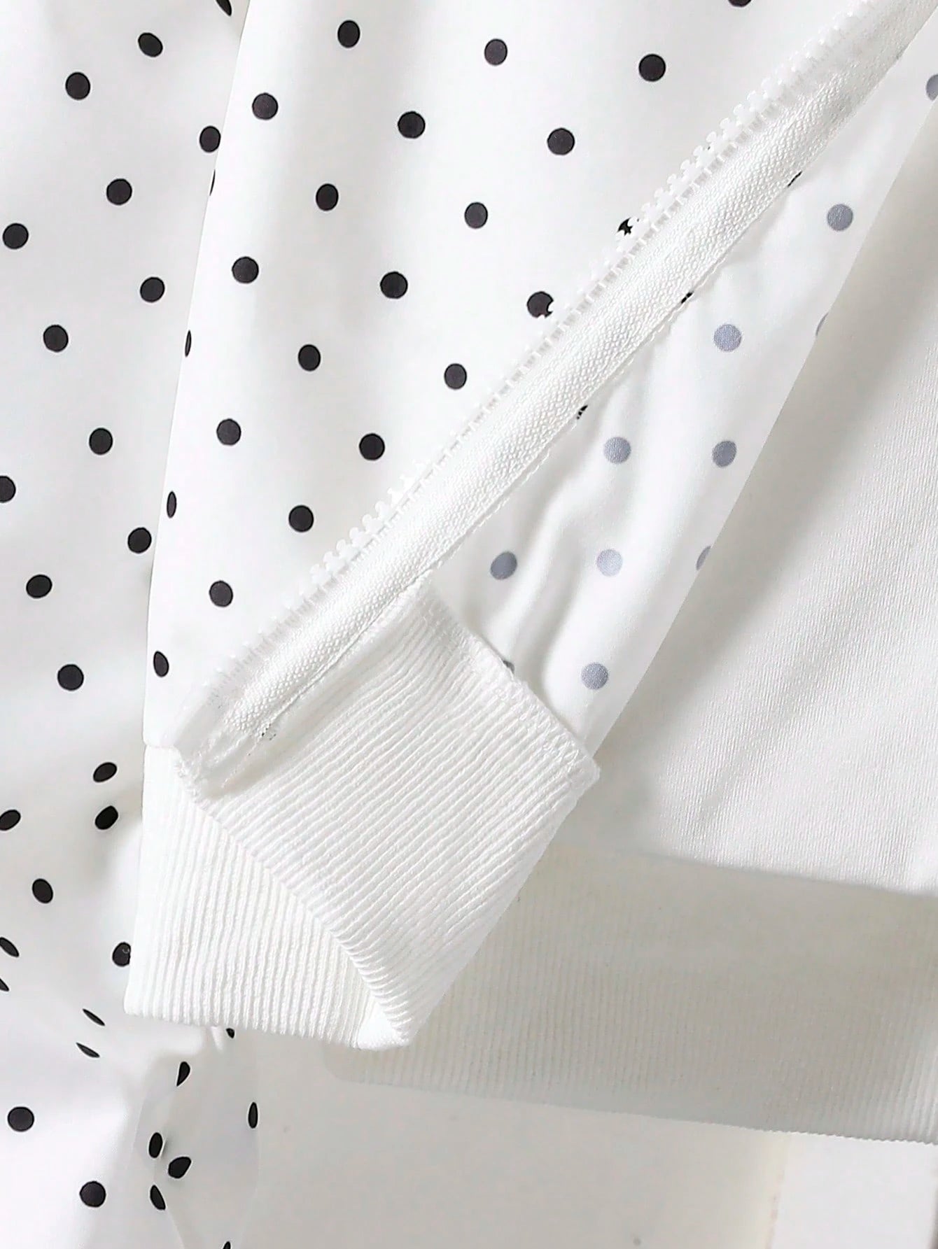 Tween Girls Gray Knit Long Sleeve Polka Dot Print Short Baseball Zip Up Jacket, Thin Autumn Style, Casual, Back To School, Outfit