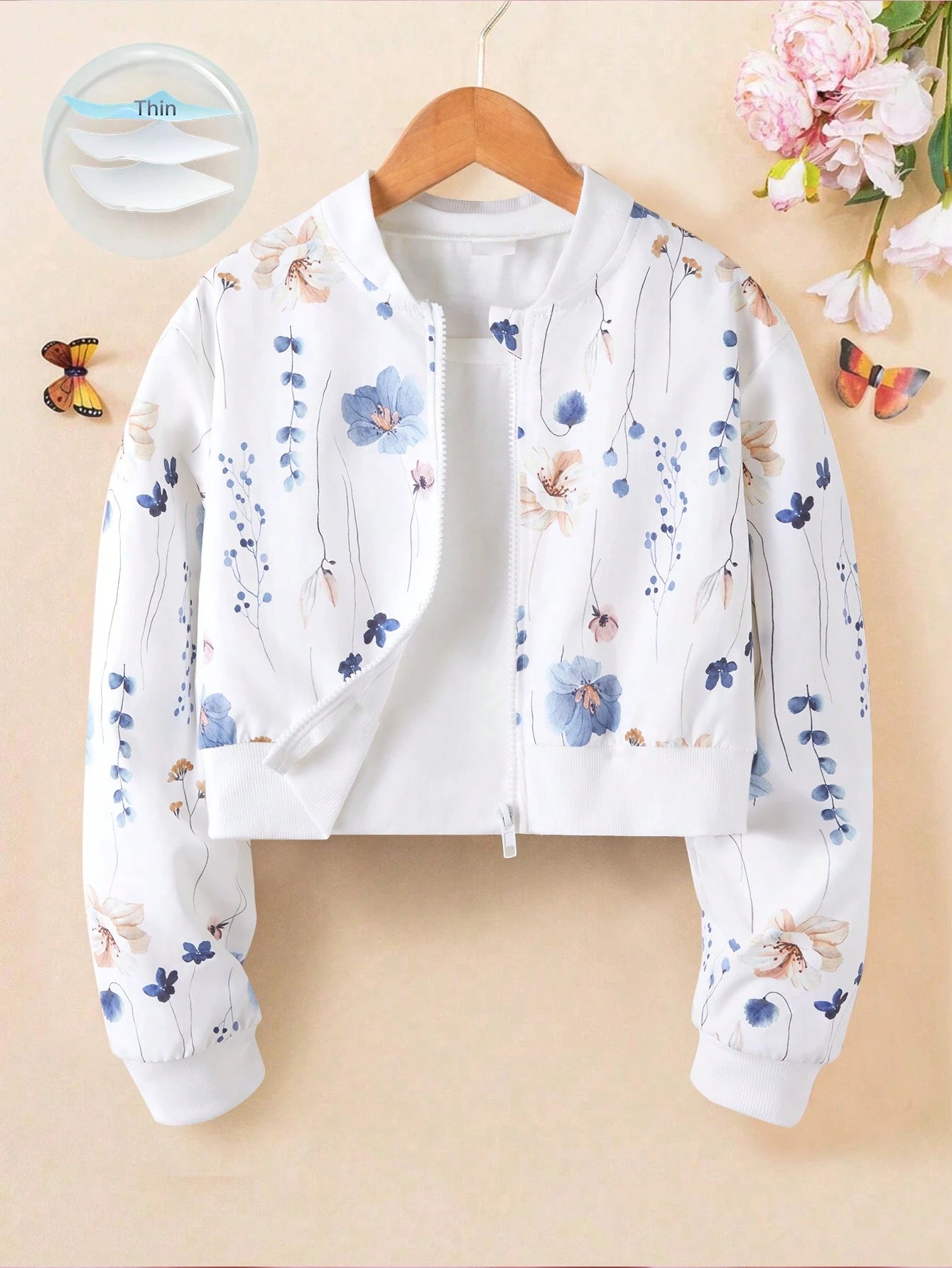 Tween Girls Gray Knit Long Sleeve Polka Dot Print Short Baseball Zip Up Jacket, Thin Autumn Style, Casual, Back To School, Outfit