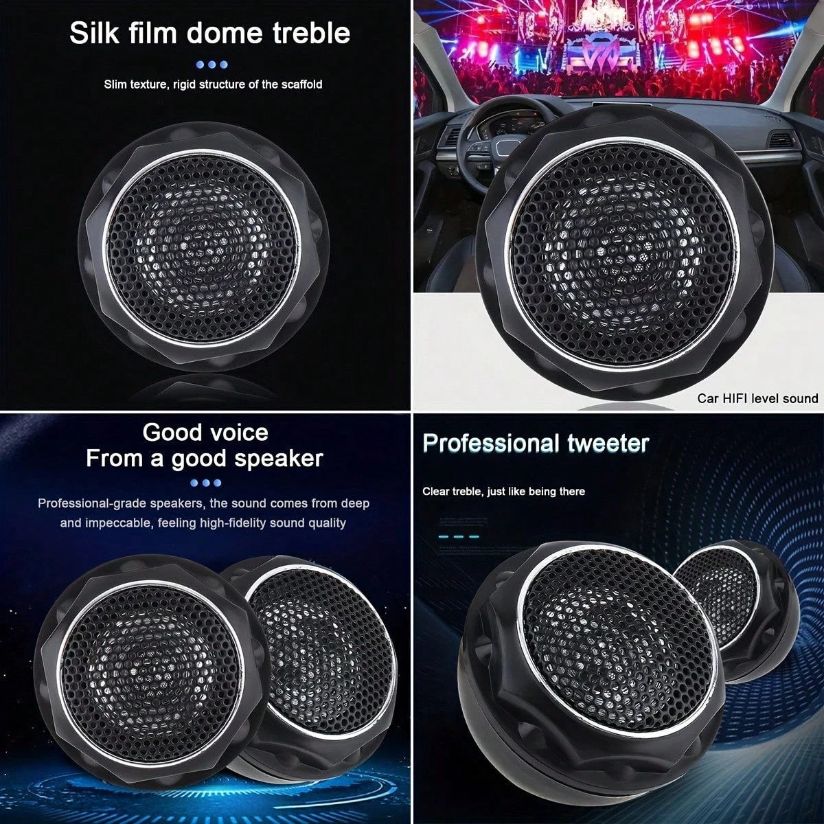 Two 140W T280 High-Efficiency Speakers For Sound System-Black, 12W, 36V, Thermoplastic Polyester, Embedded, High-Resolution Audio, Adaptive, Audio Accessories| Modern Speakers| Durable Speakers