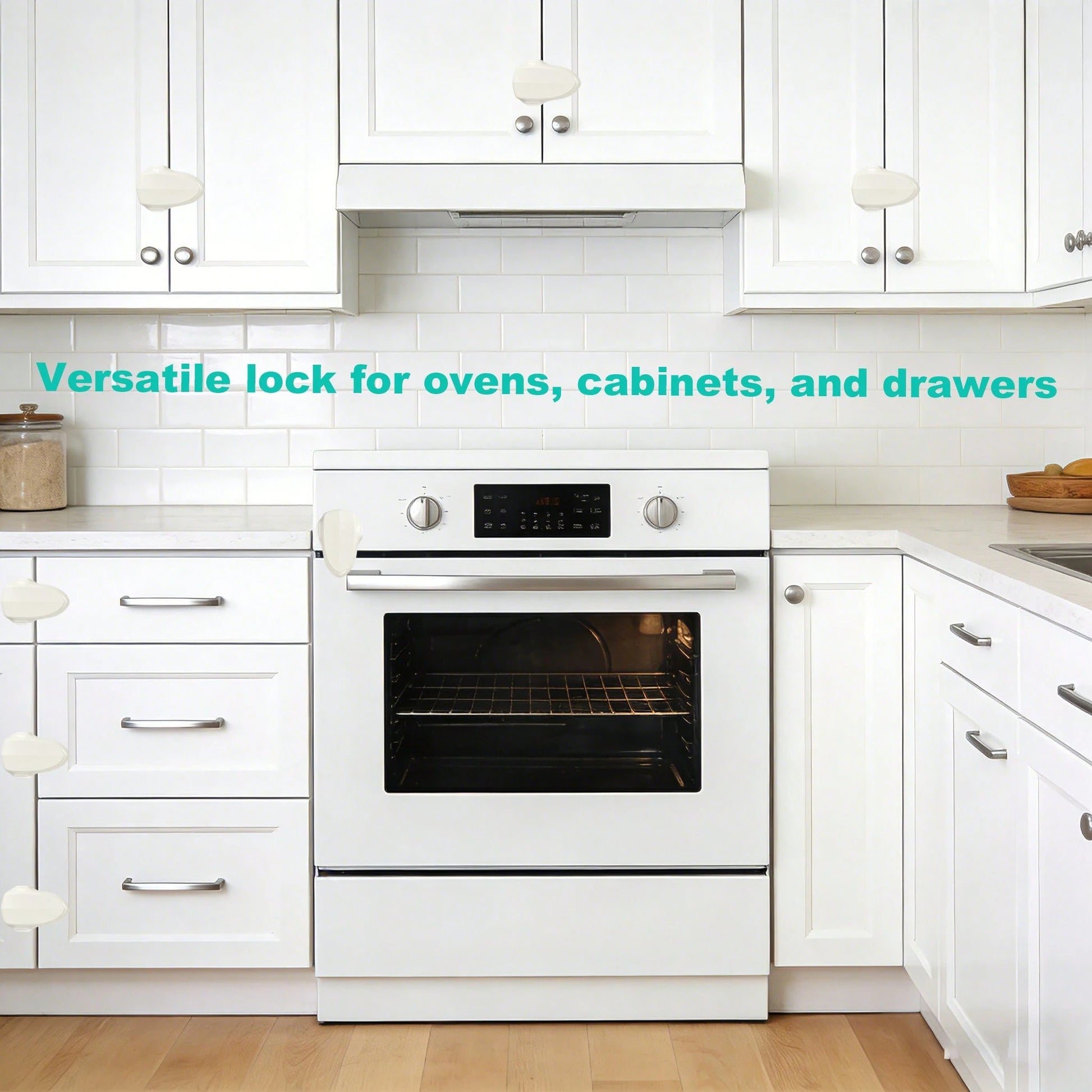 TWO DADS 1pc Child Safety Lock Oven Lock Heat-Resistant Material Easy To Install And Use No Tools Required Prevent Burns For Babies Suitable For Oven Use Kitchen Safety Product Grey/Black/Beige
