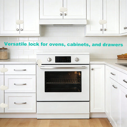 TWO DADS 1pc Child Safety Lock Oven Lock Heat-Resistant Material Easy To Install And Use No Tools Required Prevent Burns For Babies Suitable For Oven Use Kitchen Safety Product Grey/Black/Beige