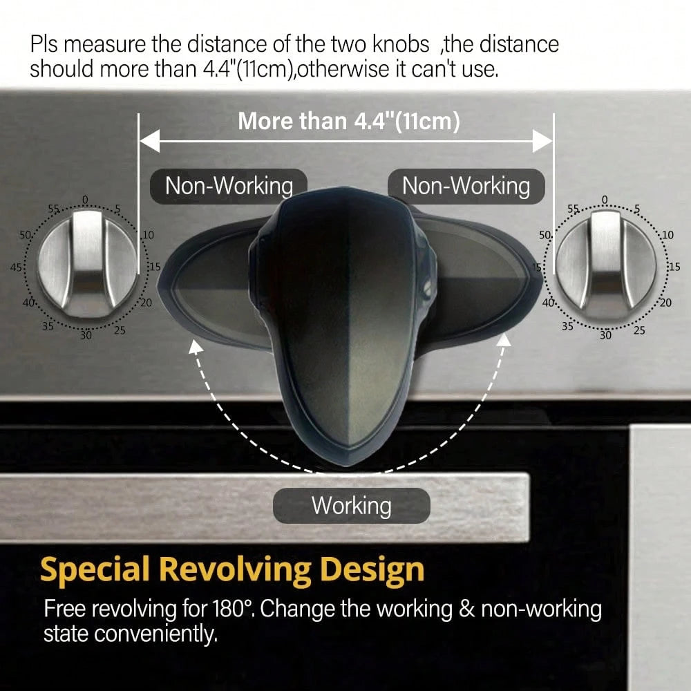 TWO DADS 1pc Child Safety Lock Oven Lock Heat-Resistant Material Easy To Install And Use No Tools Required Prevent Burns For Babies Suitable For Oven Use Kitchen Safety Product Grey/Black/Beige