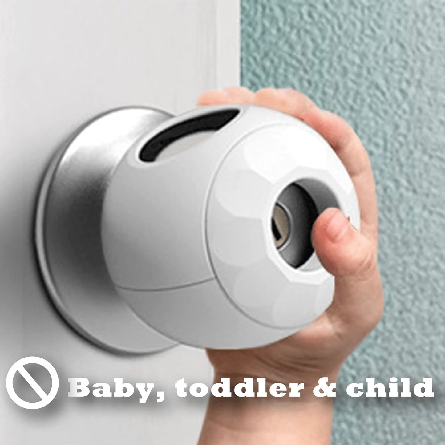 TWO DADS 2pcs Child Door Handle Covers, Baby Door Lock, Door Handle Child Safety Guard, White/Black/Grey/Coffee