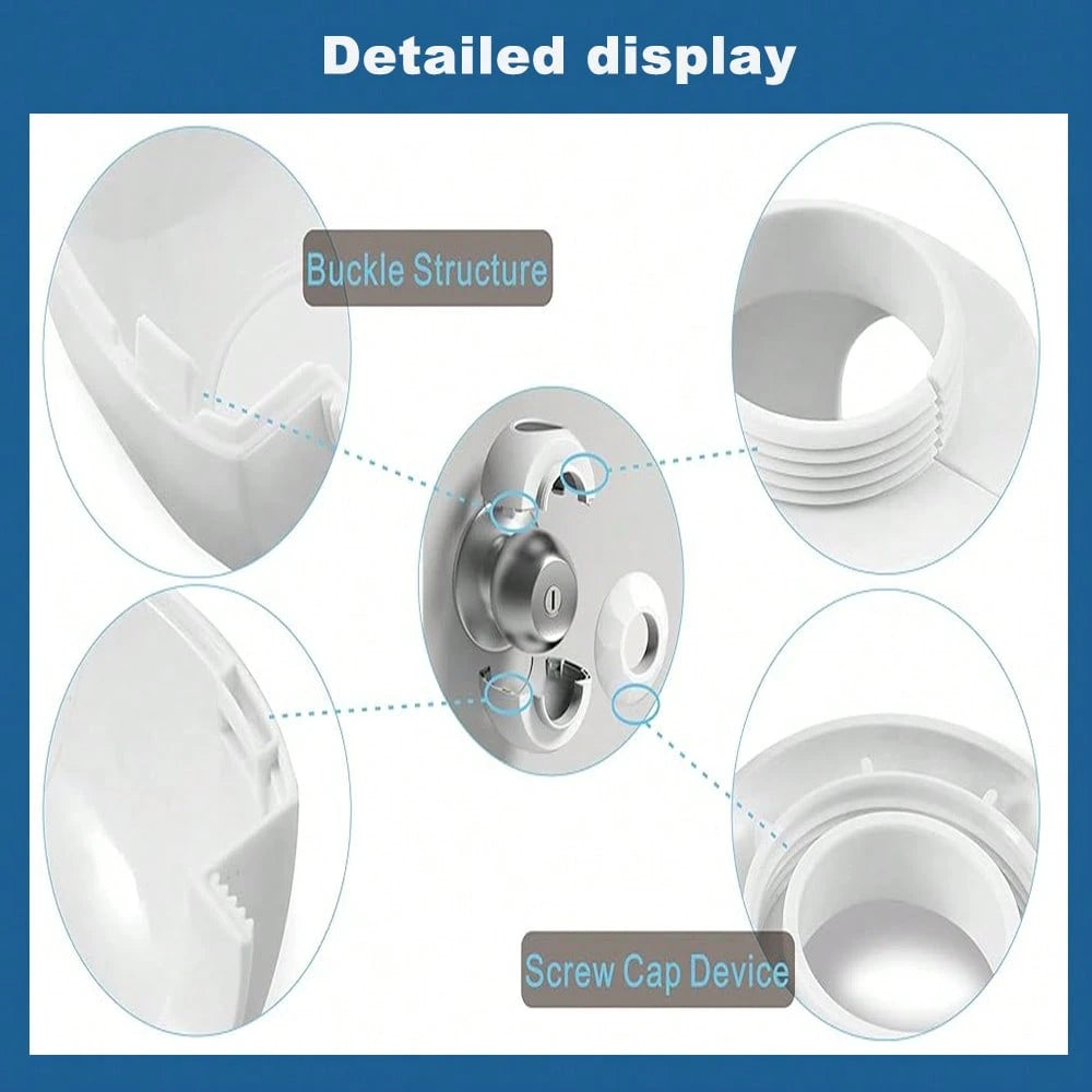 TWO DADS 2pcs Child Door Handle Covers, Baby Door Lock, Door Handle Child Safety Guard, White/Black/Grey/Coffee