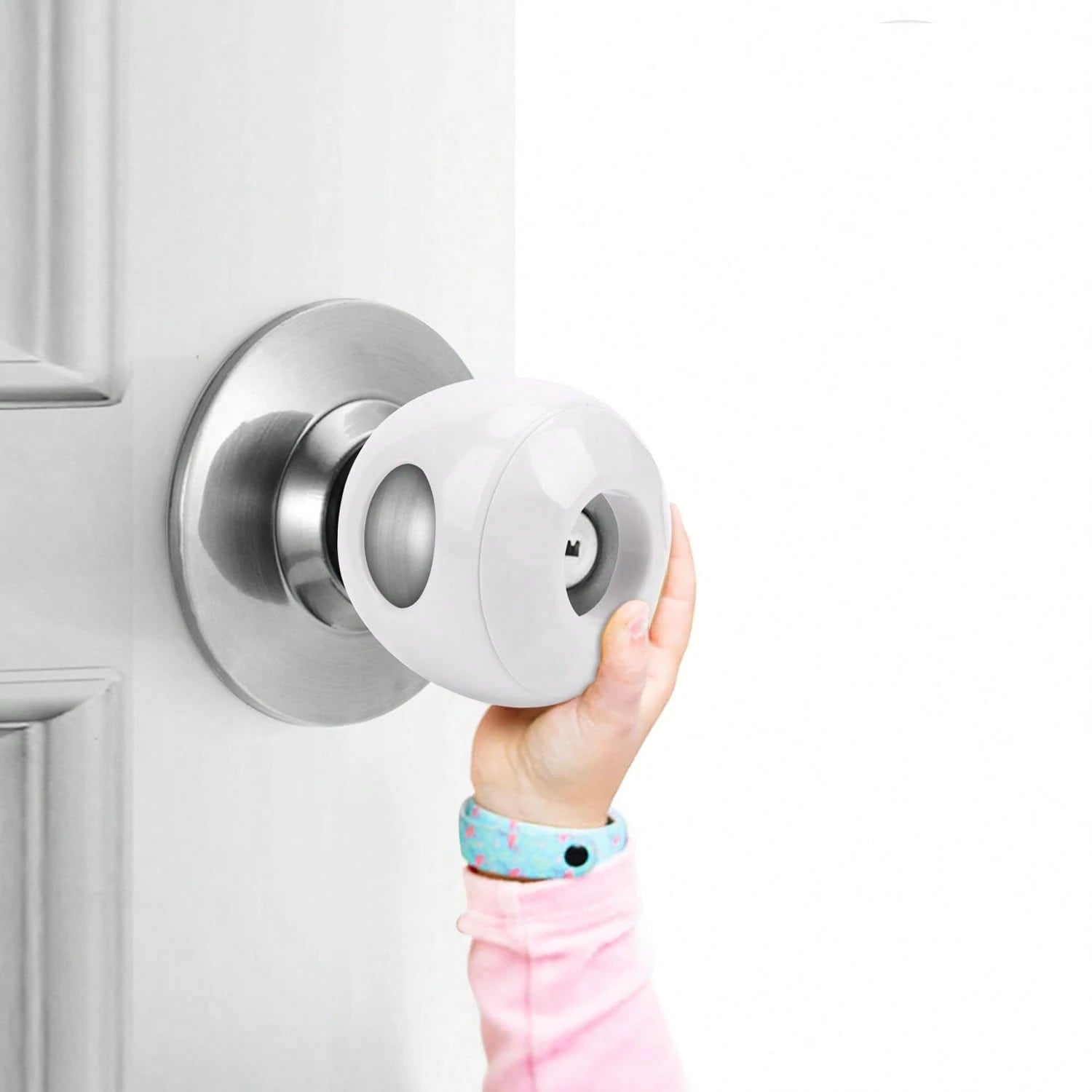 TWO DADS 2pcs Child Door Handle Covers, Baby Door Lock, Door Handle Child Safety Guard, White/Black/Grey/Coffee