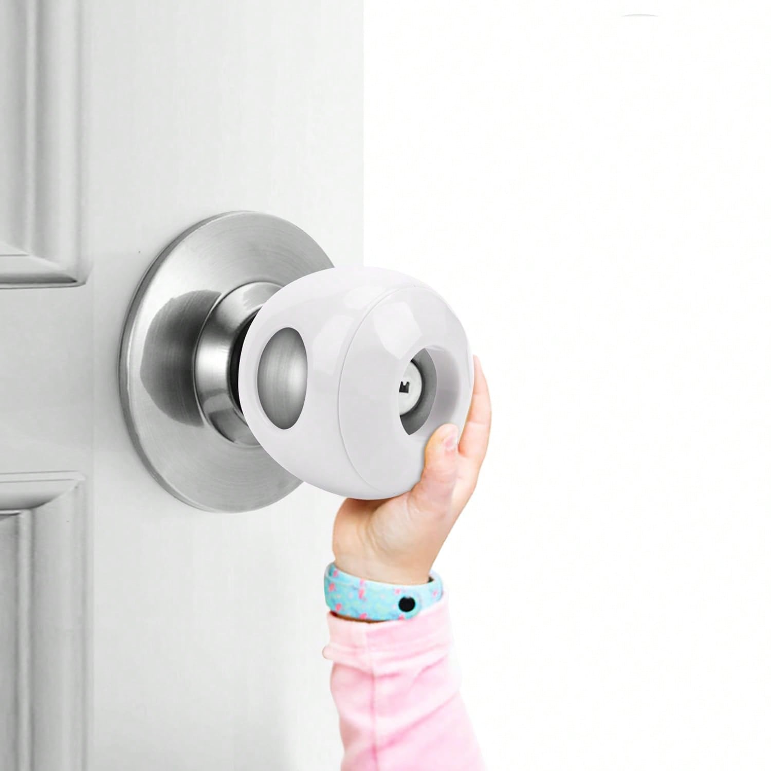 TWO DADS 2pcs Child Door Handle Covers, Baby Door Lock, Door Handle Child Safety Guard, White/Black/Grey/Coffee