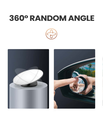 UGREEN 2PCS Car Mirror 360°HD Blind Sport Mirrior Wide Angle Round Convex Rearview Mirror Vehicle Parking Rimless Rear View Mirror