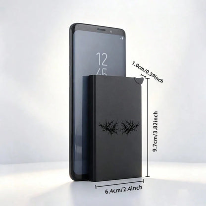 Ultra-Thin Metal RFID-Blocking Card Holder With Deer Antler Print, Automatic Pop-Up Textured Credit Card Wallet