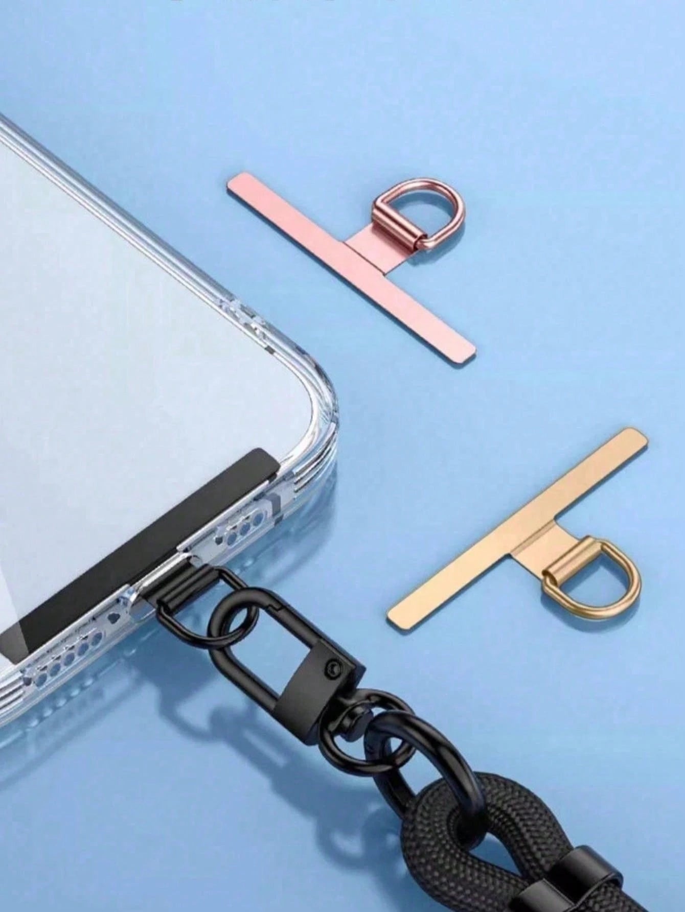 Ultra Thin Stainless Steel Mobile Phone Anti Loss Lanyard Patch Gasket- Back Attached Soft Film Does Not Damage The Phone, Phone Strap Component Replacement, Lanyard Connector