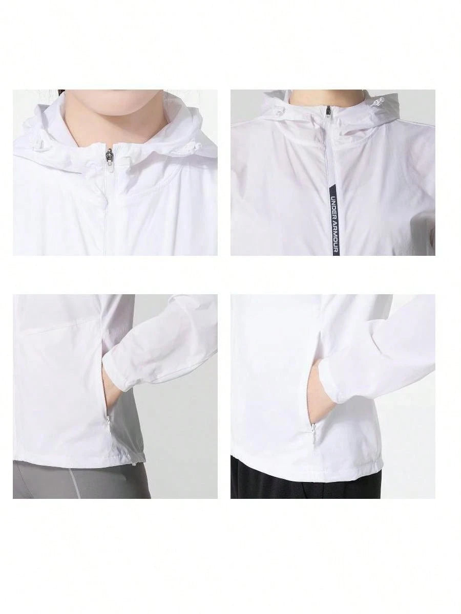 Under Armour Women's Sports Woven Jacket, 2026 Summer New Hooded Casual Outdoor Jacket Top 22500410-100