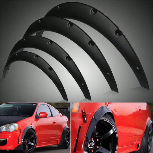 UNHO 4 Pcs Universal Car Fender Flares Flexible Durable Body Wheel Extra Wide Arches