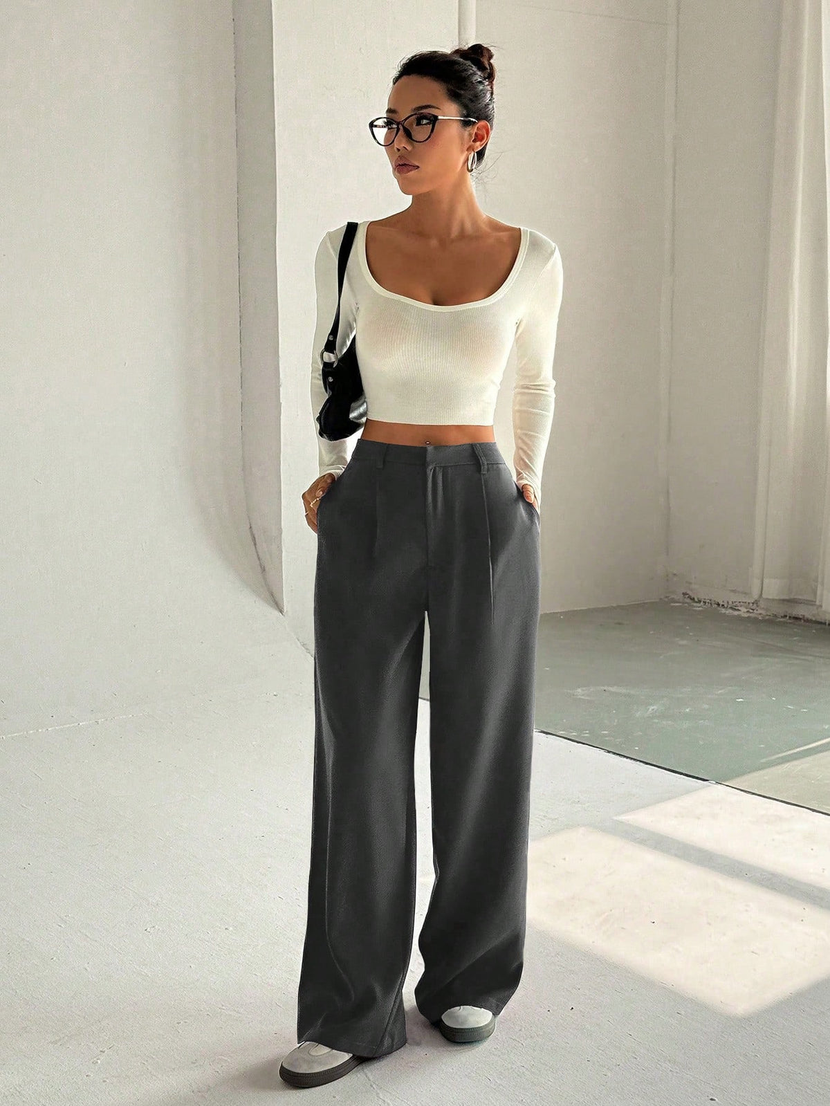 Unity Women's High-End Elegant Slim Loose Casual Wide Leg Pants Fall Cloth For Women