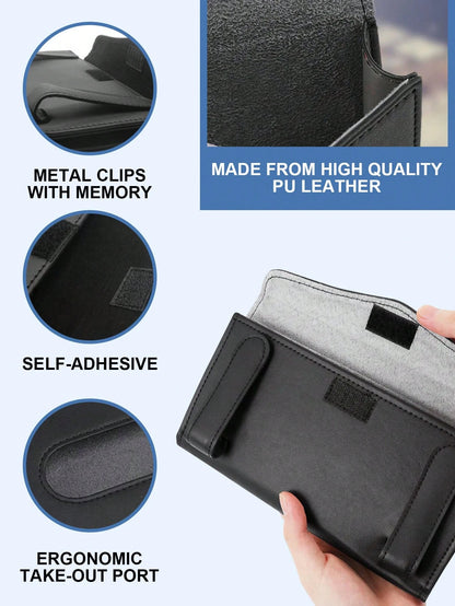 Universal Car Diamond Visor Tissue Box- Multi-Purpose Storage, Can Store Sunglasses, Masks And Other Items, Durable PU Leather, Soft Lining, Hook And Loop Closure, Back Clip Installation, Seat Back C