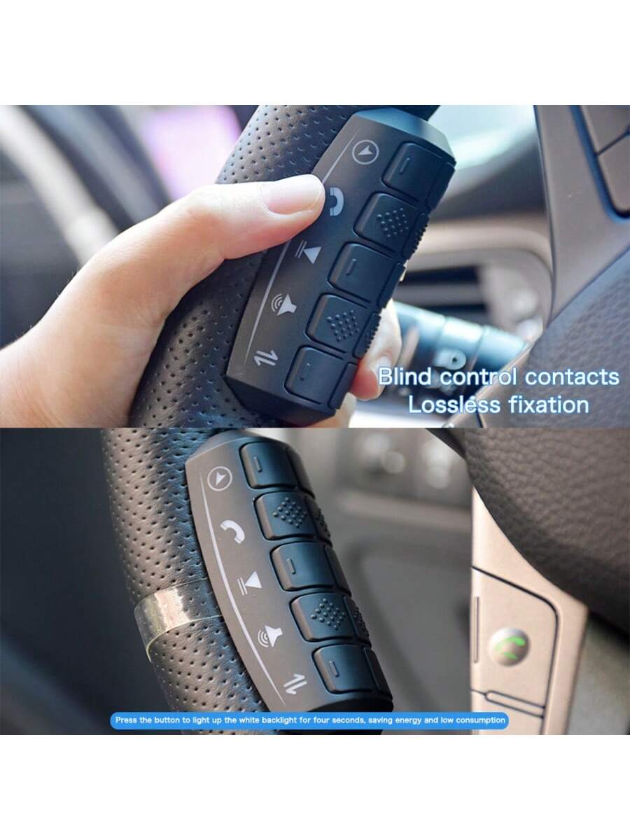 Universal Car Multifunction Steering Wheel Control Button, 2 DIN Android Radio Player Backlight Auto 10-Key Button Remote Controller, DVD GPS Multimedia Navigation Steering Remote Car Steering Wheel