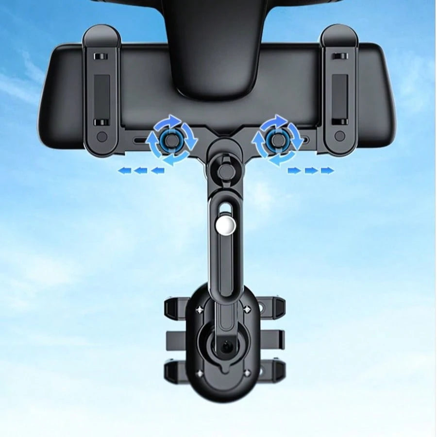 Universal Clip-On Rotatable Extendable Car Phone Holder, Rearview Mirror Dash Cam Mount, DVR/GPS Phone Support Bracket