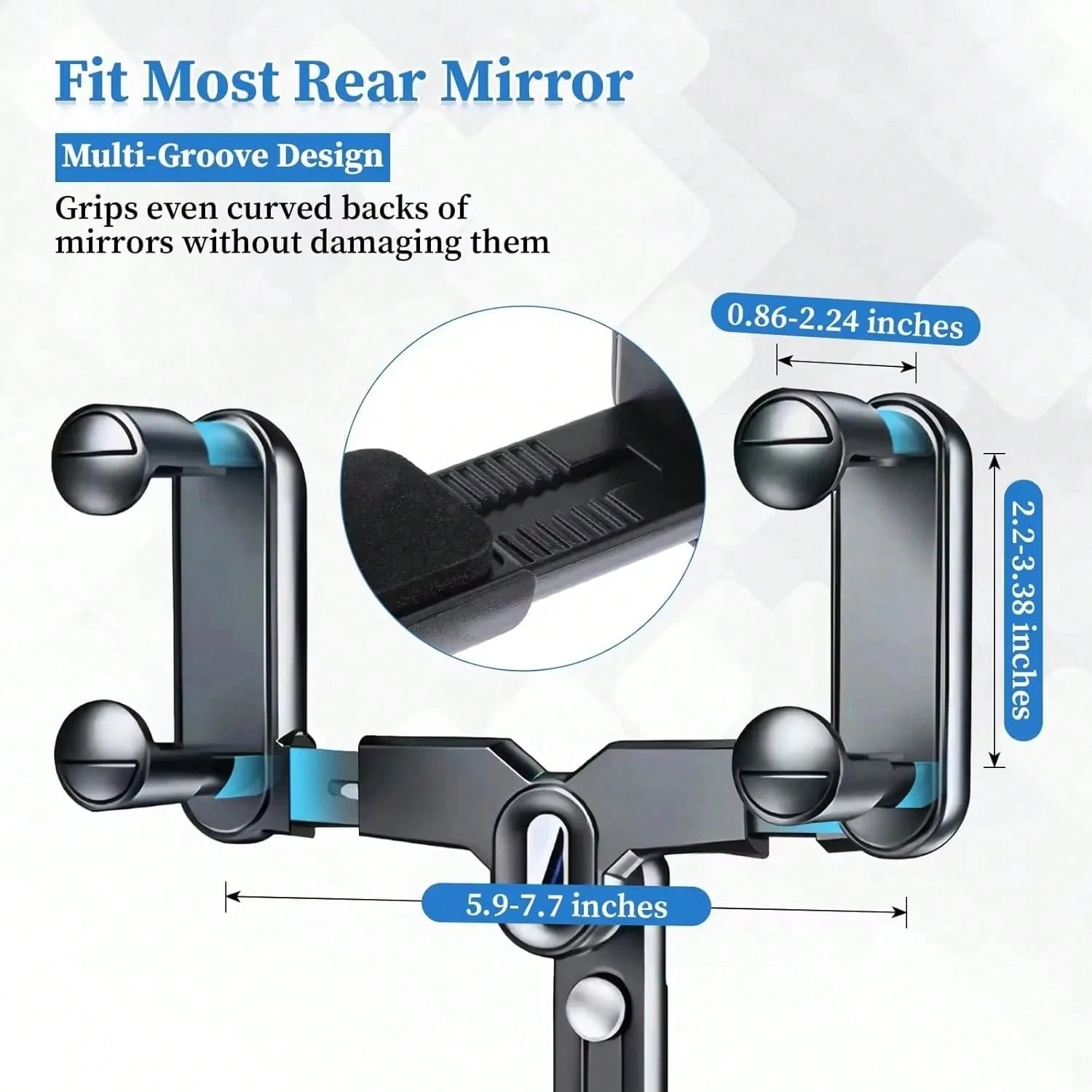 Universal Clip-On Rotatable Extendable Car Phone Holder, Rearview Mirror Dash Cam Mount, DVR/GPS Phone Support Bracket