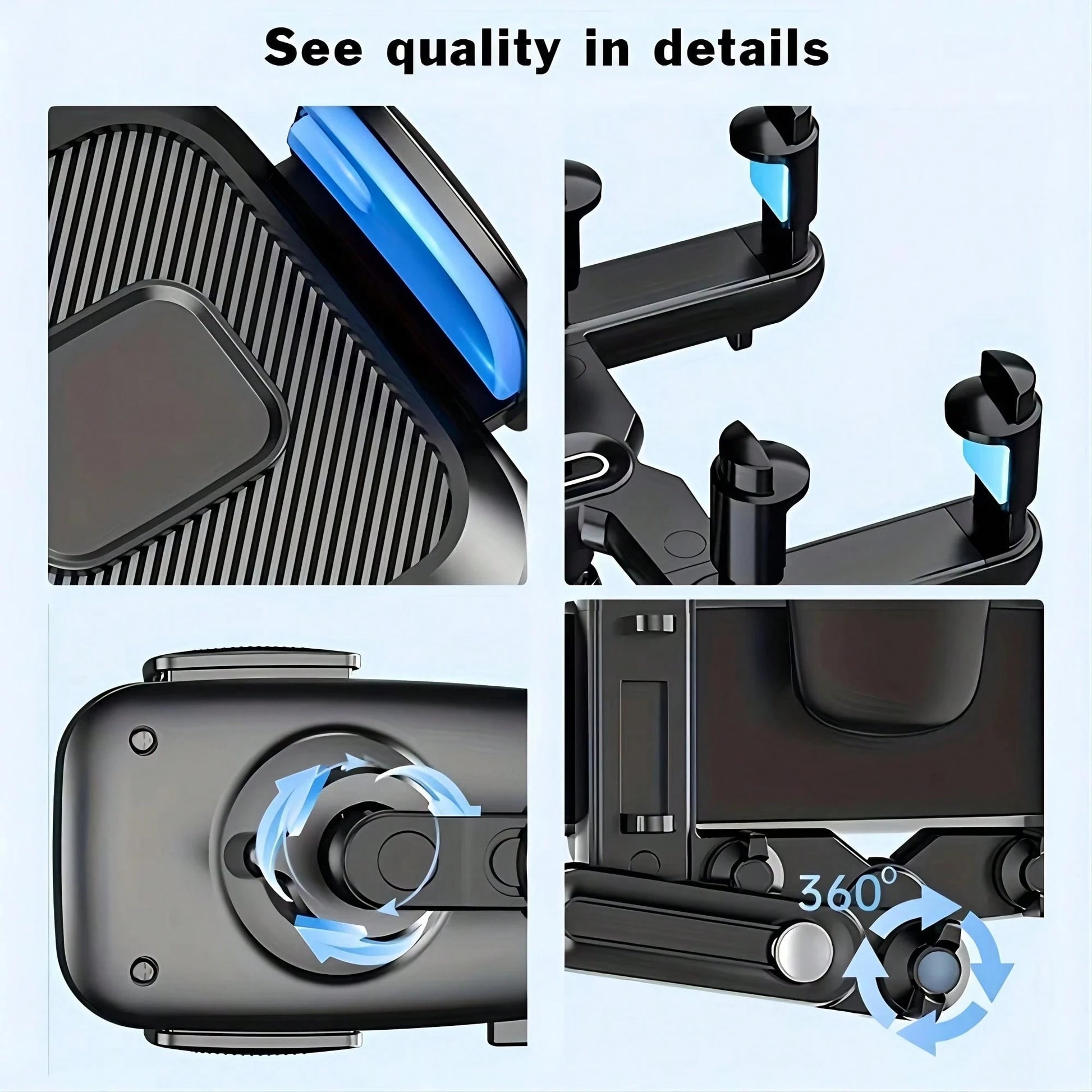 Universal Clip-On Rotatable Extendable Car Phone Holder, Rearview Mirror Dash Cam Mount, DVR/GPS Phone Support Bracket