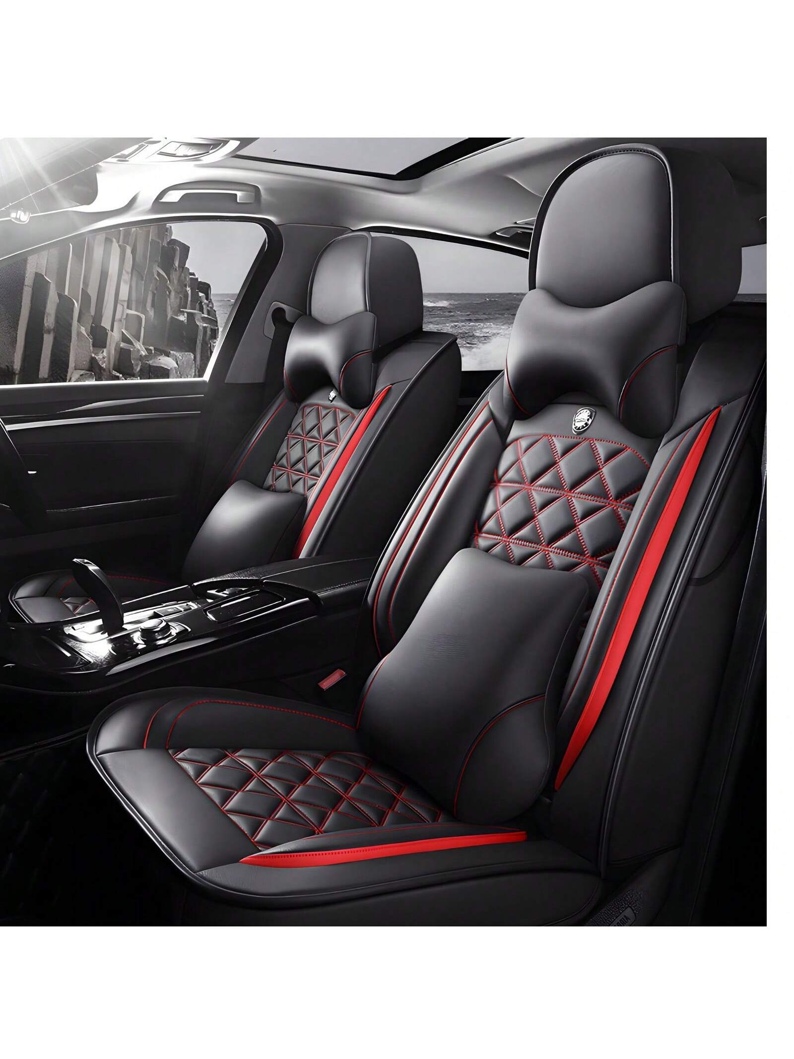 Universal Faux Leather Car 5 Seat Covers Full Set Protector For SUV Sedan Truck,Car Seat Cover Full Set, C0103