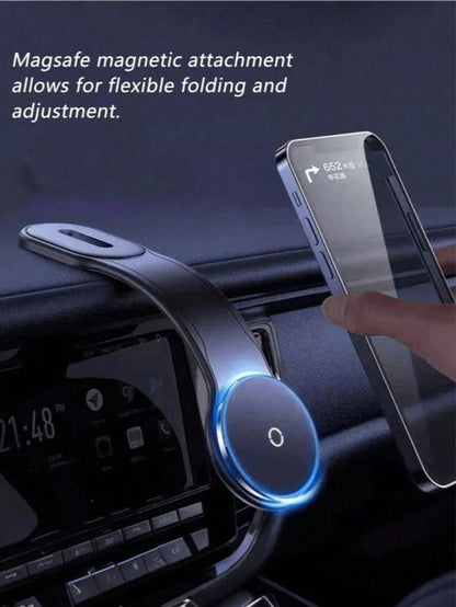Universal Flexible Magnetic Car Phone Holder – Adjustable Aluminum Alloy Arm, 360° Rotating Strong Magnetic Adsorption, High Load Capacity, With Non-Slip Silicone Pad, Anti-Scratch And Anti-Shock, Sui