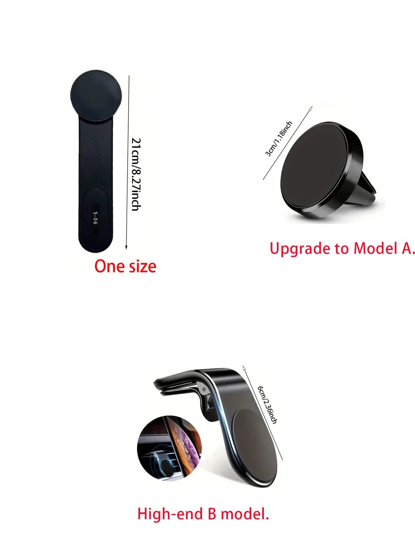 Universal Flexible Magnetic Car Phone Holder – Adjustable Aluminum Alloy Arm, 360° Rotating Strong Magnetic Adsorption, High Load Capacity, With Non-Slip Silicone Pad, Anti-Scratch And Anti-Shock, Sui