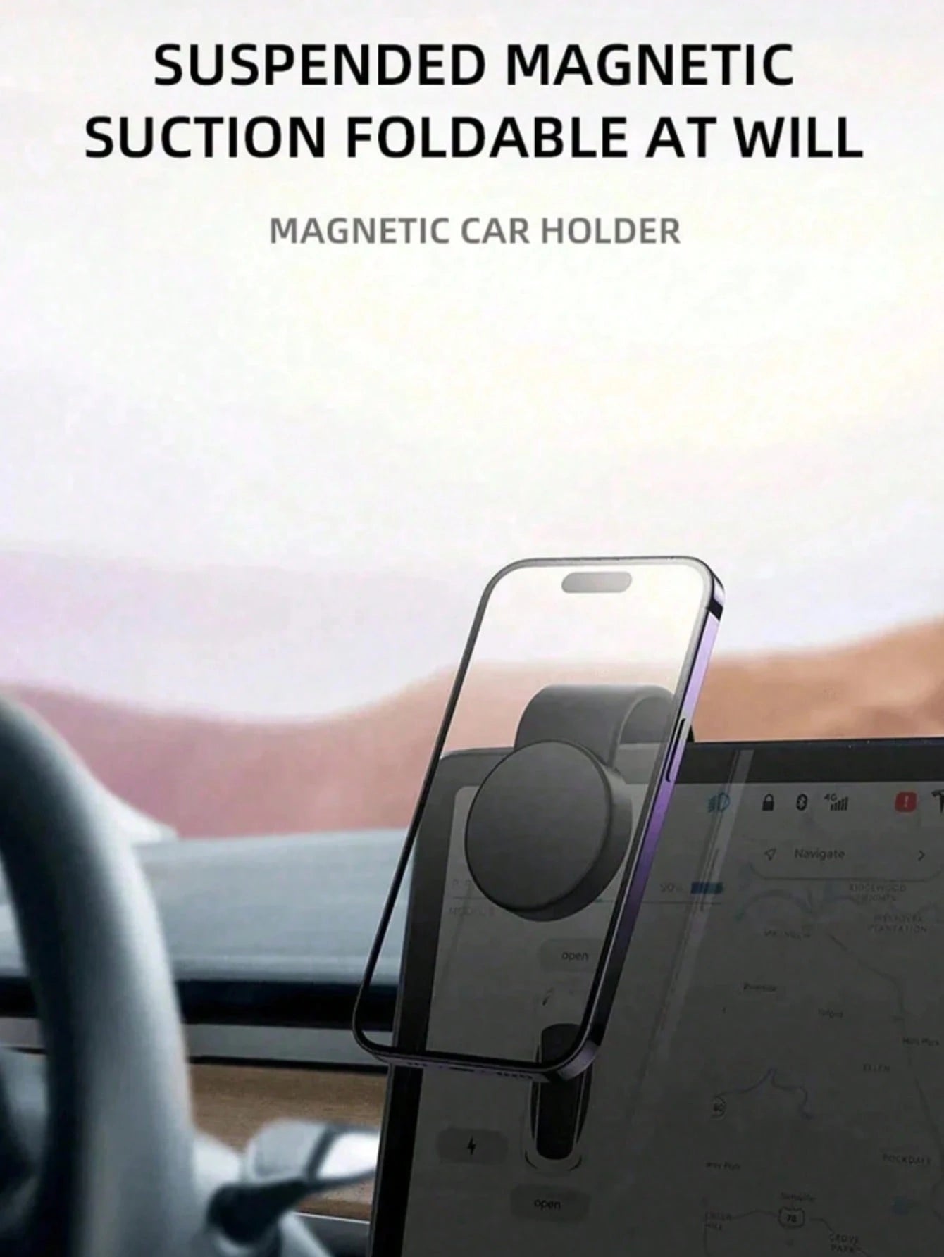 Universal Flexible Magnetic Car Phone Holder – Adjustable Aluminum Alloy Arm, 360° Rotating Strong Magnetic Adsorption, High Load Capacity, With Non-Slip Silicone Pad, Anti-Scratch And Anti-Shock, Sui