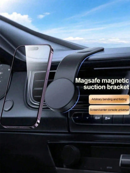 Universal Flexible Magnetic Car Phone Holder – Adjustable Aluminum Alloy Arm, 360° Rotating Strong Magnetic Adsorption, High Load Capacity, With Non-Slip Silicone Pad, Anti-Scratch And Anti-Shock, Sui