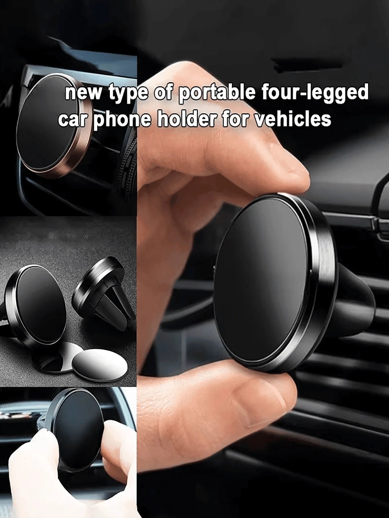 Universal Flexible Magnetic Car Phone Holder – Adjustable Aluminum Alloy Arm, 360° Rotating Strong Magnetic Adsorption, High Load Capacity, With Non-Slip Silicone Pad, Anti-Scratch And Anti-Shock, Sui