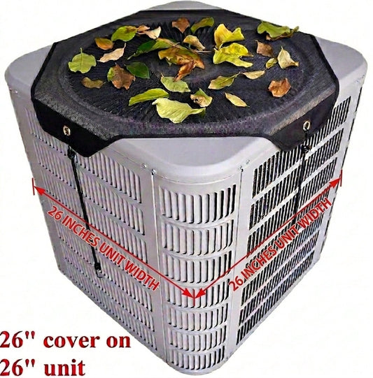 Universal Outdoor Air Conditioner Cover 26x26 Inch- Your AC Unit Width Is 26 Inch"(Or Smaller)All-Season Waterproof & Breathable AC Protector Shield, Heavy Duty Mesh Fabric For Leaf Snow Debris Prev