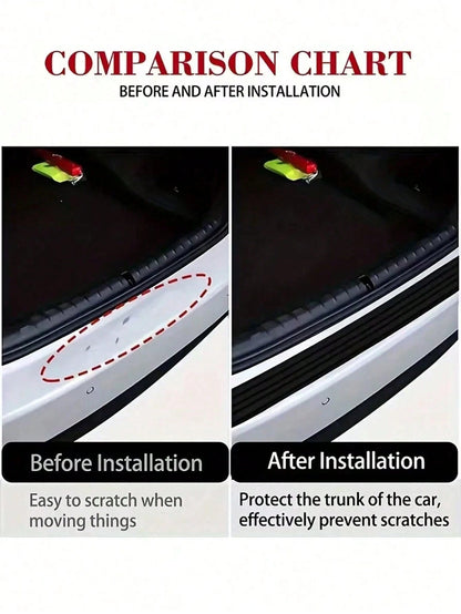 Universal Trunk Protector- High Strength Rubber Rear Bumper Protector, Anti-Scratch, Anti-Shock- Easy To Install Trunk Edge Protector, Auto Accessories, Also An Excellent Gift For Car Enthusiasts