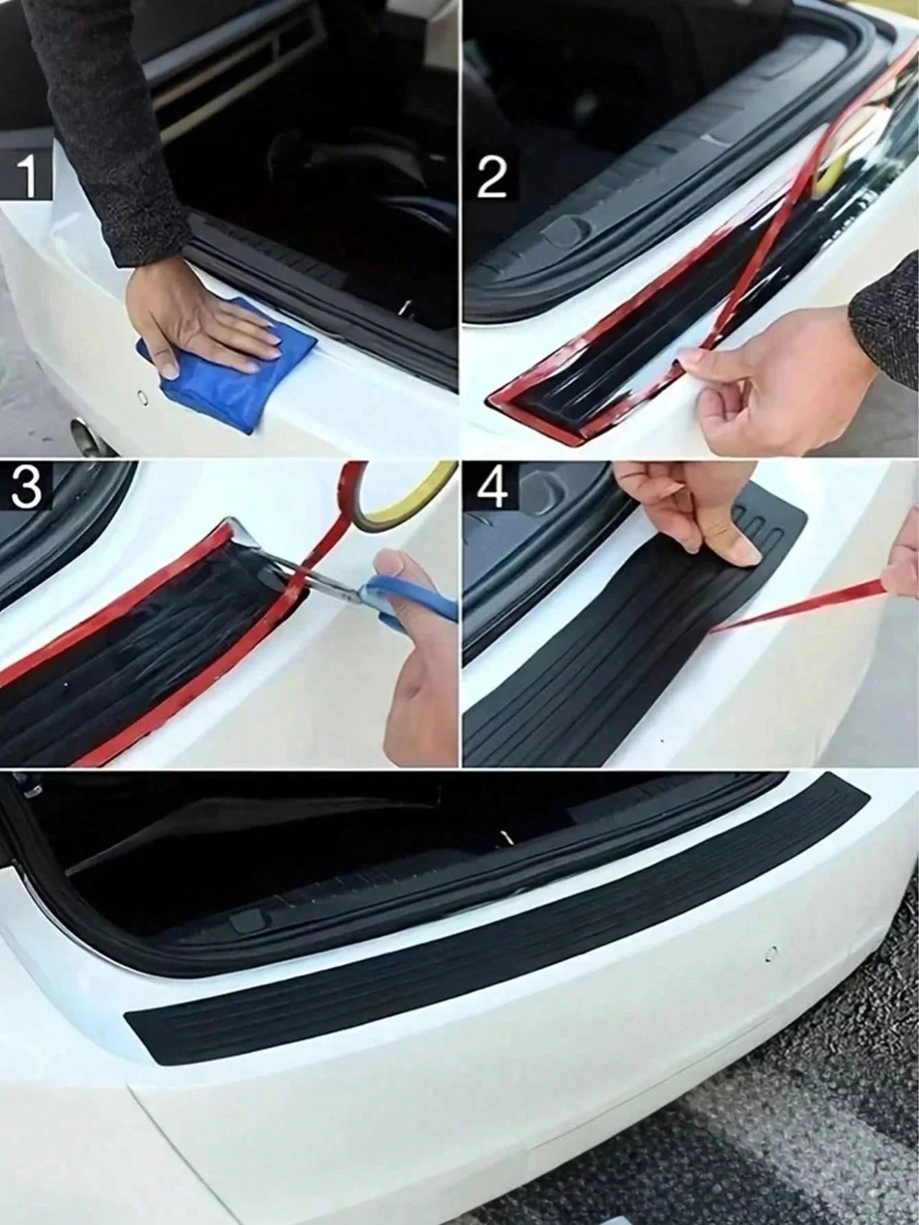 Universal Trunk Protector- High Strength Rubber Rear Bumper Protector, Anti-Scratch, Anti-Shock- Easy To Install Trunk Edge Protector, Auto Accessories, Also An Excellent Gift For Car Enthusiasts