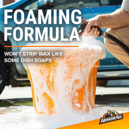 Unscented Liquid Car Wash Soap, Non-Abrasive Vehicle Cleaner For Dirt And Soil Removal, Glossy Finish