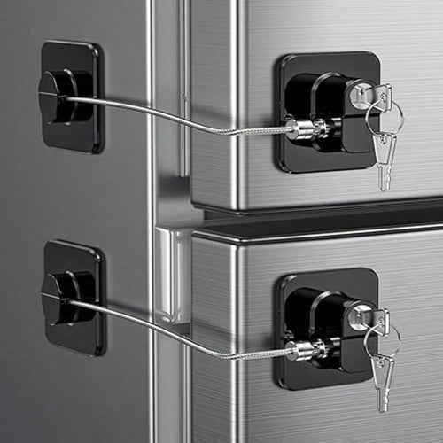 Upgraded Refrigerator Lock With 2 Keys, 1/2/3/4 Pcs Refrigerator Lock With Keys, Home Family Child Safety Lock, Adhesive Window Restrictor Lock For Home, School, Office (Black, White)