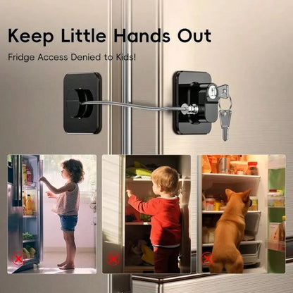 Upgraded Refrigerator Lock With 2 Keys, 1/2/3/4 Pcs Refrigerator Lock With Keys, Home Family Child Safety Lock, Adhesive Window Restrictor Lock For Home, School, Office (Black, White)