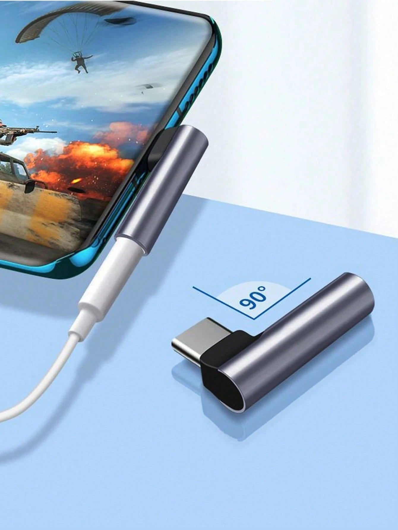 USB-C To 3.5mm Audio Adapter, USB-C To Headphone Jack AUX Adapter, Right Angle USB-C Headphone Adapter, Type-C Male To 3.5mm Female Headphone Jack, Compatible With All Type-C Devices:Compatible With I