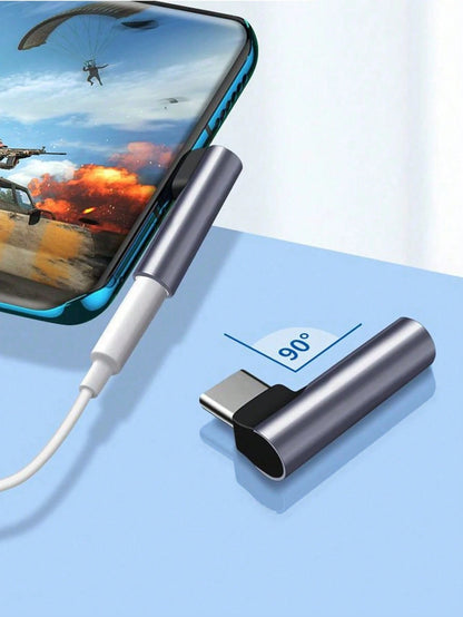 USB-C To 3.5mm Audio Adapter, USB-C To Headphone Jack AUX Adapter, Right Angle USB-C Headphone Adapter, Type-C Male To 3.5mm Female Headphone Jack, Compatible With All Type-C Devices:Compatible With I