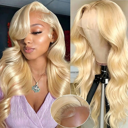 Uveous 613 Blonde Honey Blonde Brazilian Body Wave Human Hair Wig 13x4 13x6 HD Lace Front Wig 200% Density 5x5 Glueless Wig Transparent Lace Pre Plucked Natural Black Body Wave Human Hair Wig Natural