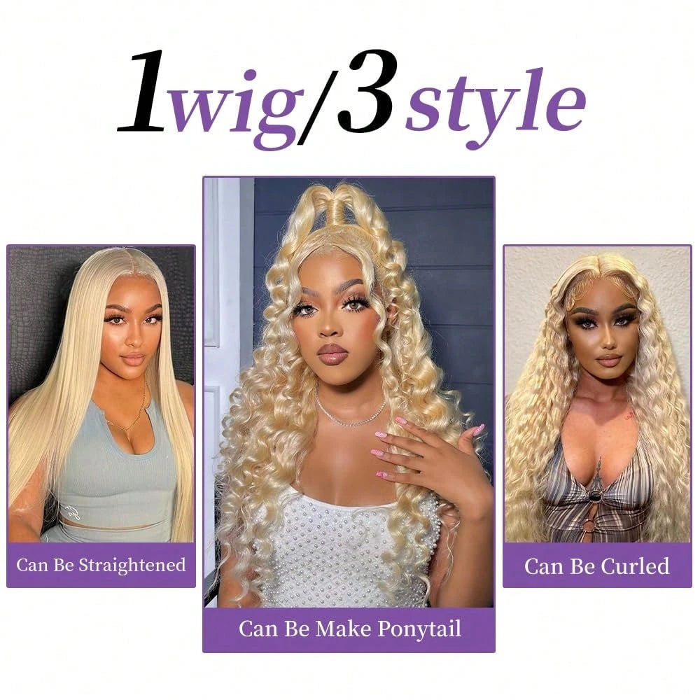 Uveous 613 Blonde Honey Blonde Brazilian Body Wave Human Hair Wig 13x4 13x6 HD Lace Front Wig 200% Density 5x5 Glueless Wig Transparent Lace Pre Plucked Natural Black Body Wave Human Hair Wig Natural