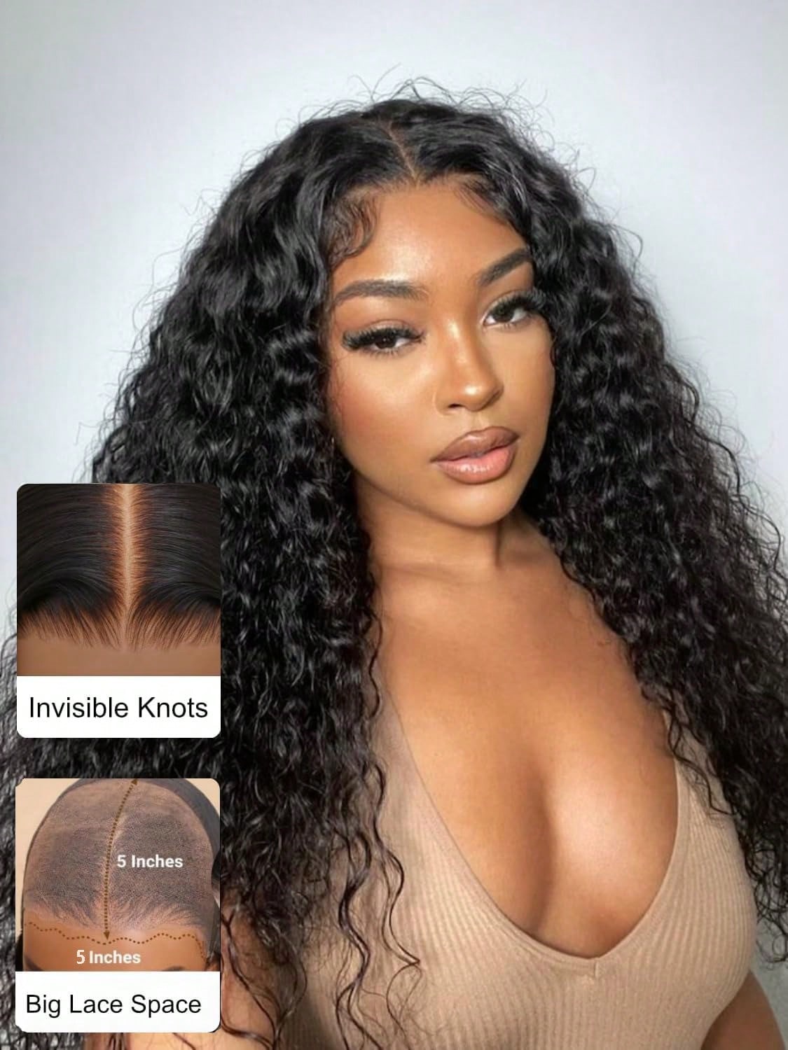 Uveous Human Hair Wigs Water Wave 5x5 Lace Bye Bye Knots Glueless Wigs Human Hair Pre Plucked Pre Cut With Baby Hair Put On And Go Wigs 20 Inches