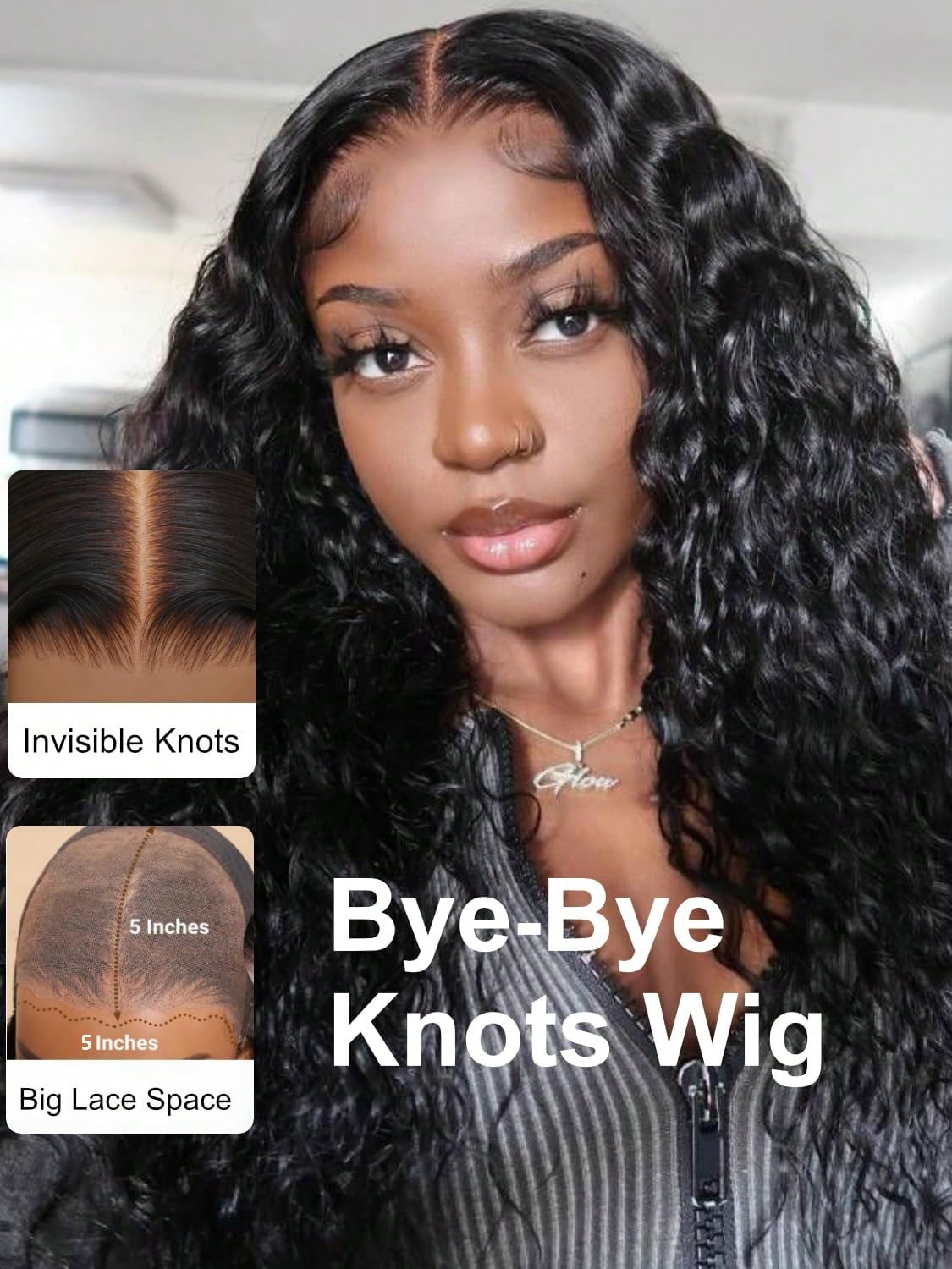 Uveous Human Hair Wigs Water Wave 5x5 Lace Bye Bye Knots Glueless Wigs Human Hair Pre Plucked Pre Cut With Baby Hair Put On And Go Wigs 20 Inches