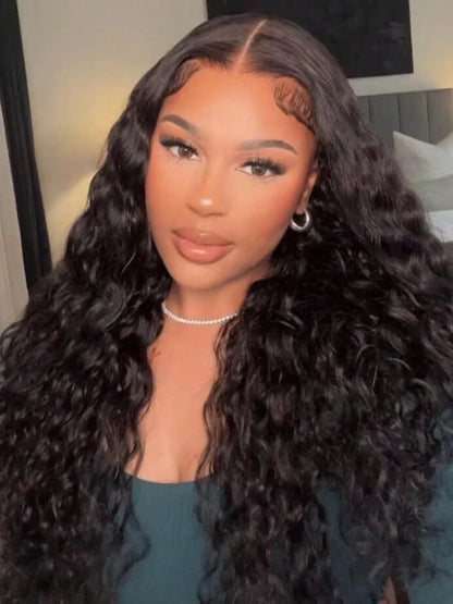 Uveous Human Hair Wigs Water Wave 5x5 Lace Bye Bye Knots Glueless Wigs Human Hair Pre Plucked Pre Cut With Baby Hair Put On And Go Wigs 20 Inches