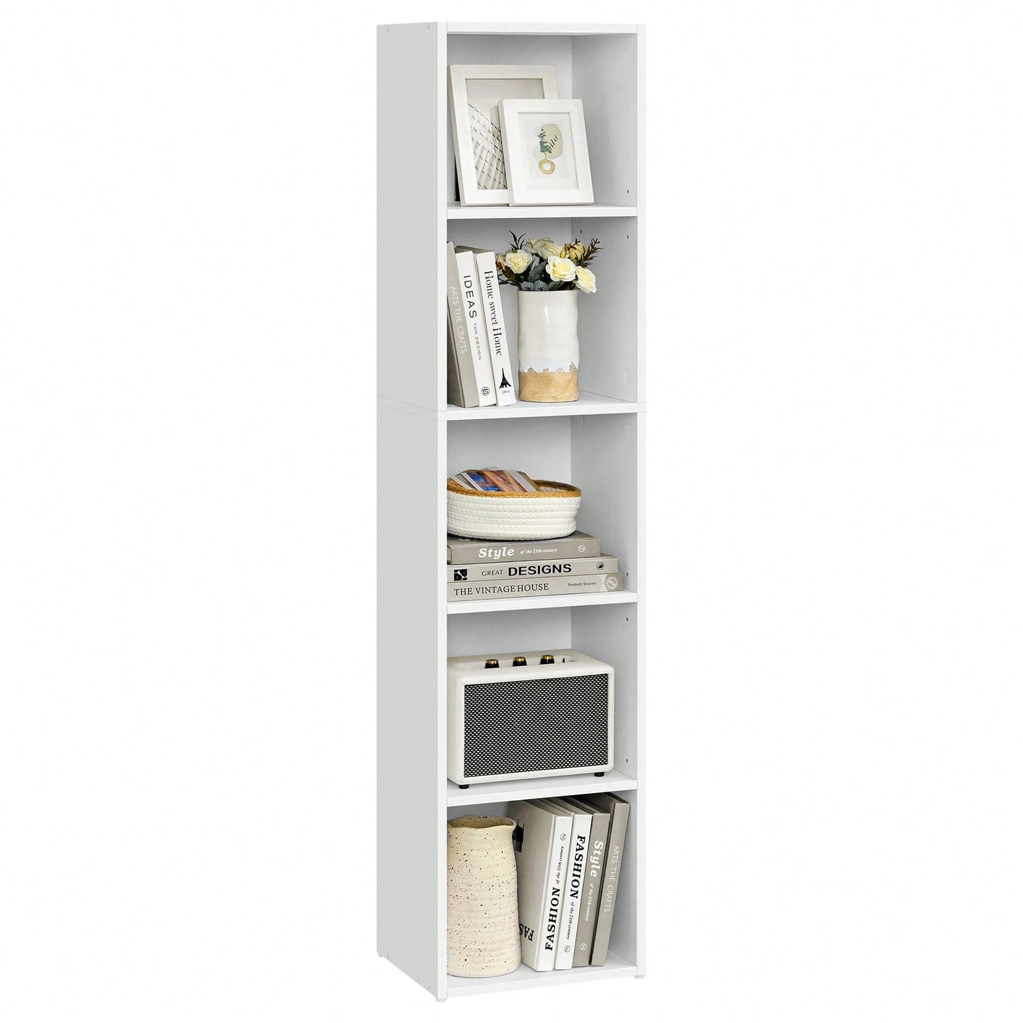 VASAGLE Bookshelf, 5-Tier Bookcase, Book Shelf, Open Storage Shelf, 9.4 X 11.9 X 52.8 Inches, For Living Room, Home Office, Dinning Room