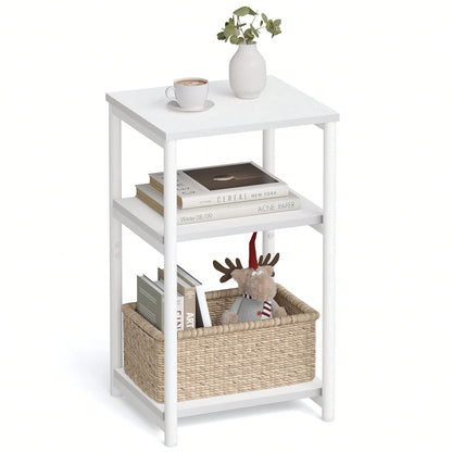 VASAGLE Side Table, Small End Table, Tall Nightstand For Living Room, Bedroom, Office, Bathroom, White