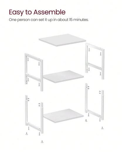 VASAGLE Side Table, Small End Table, Tall Nightstand For Living Room, Bedroom, Office, Bathroom, White