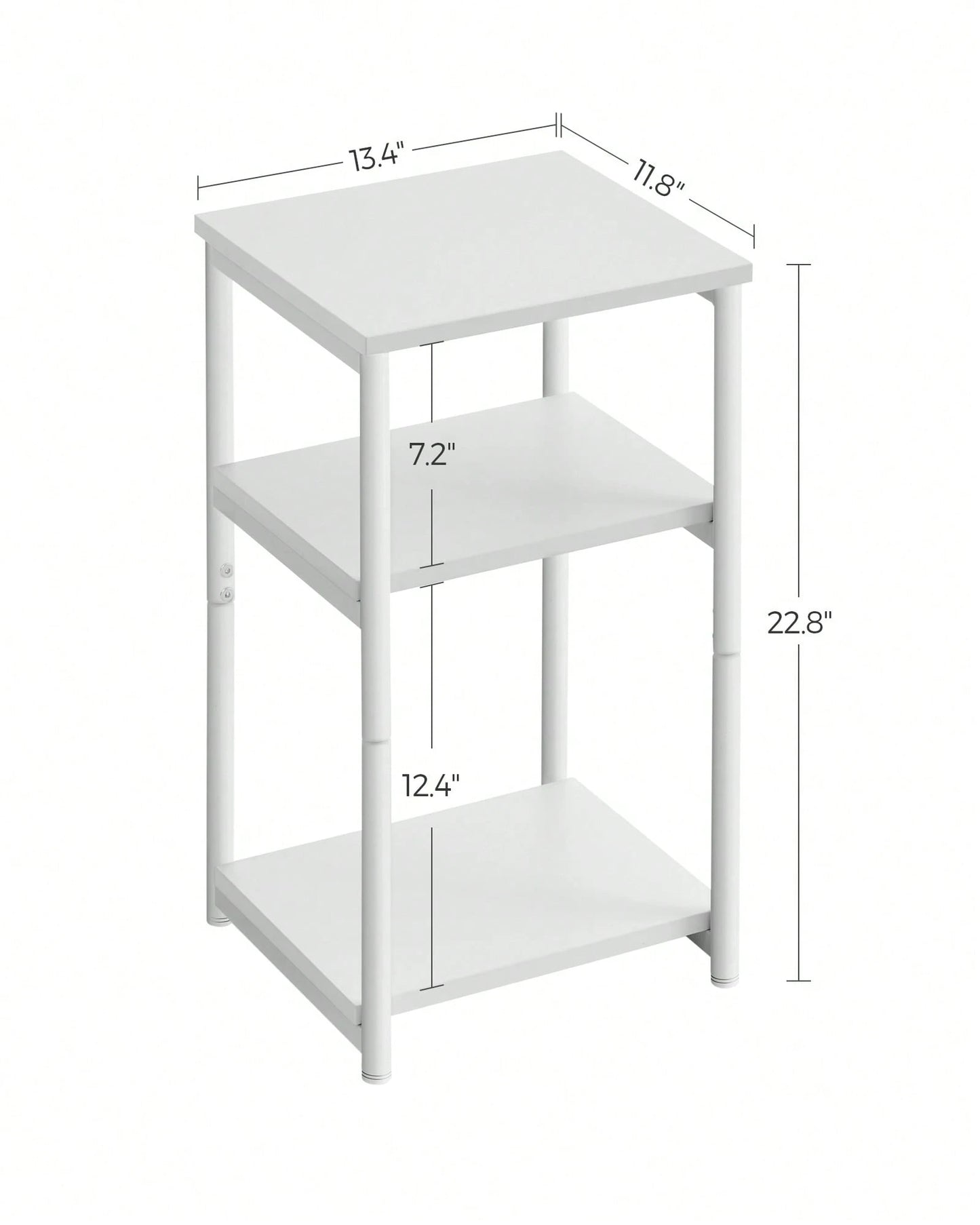 VASAGLE Side Table, Small End Table, Tall Nightstand For Living Room, Bedroom, Office, Bathroom, White