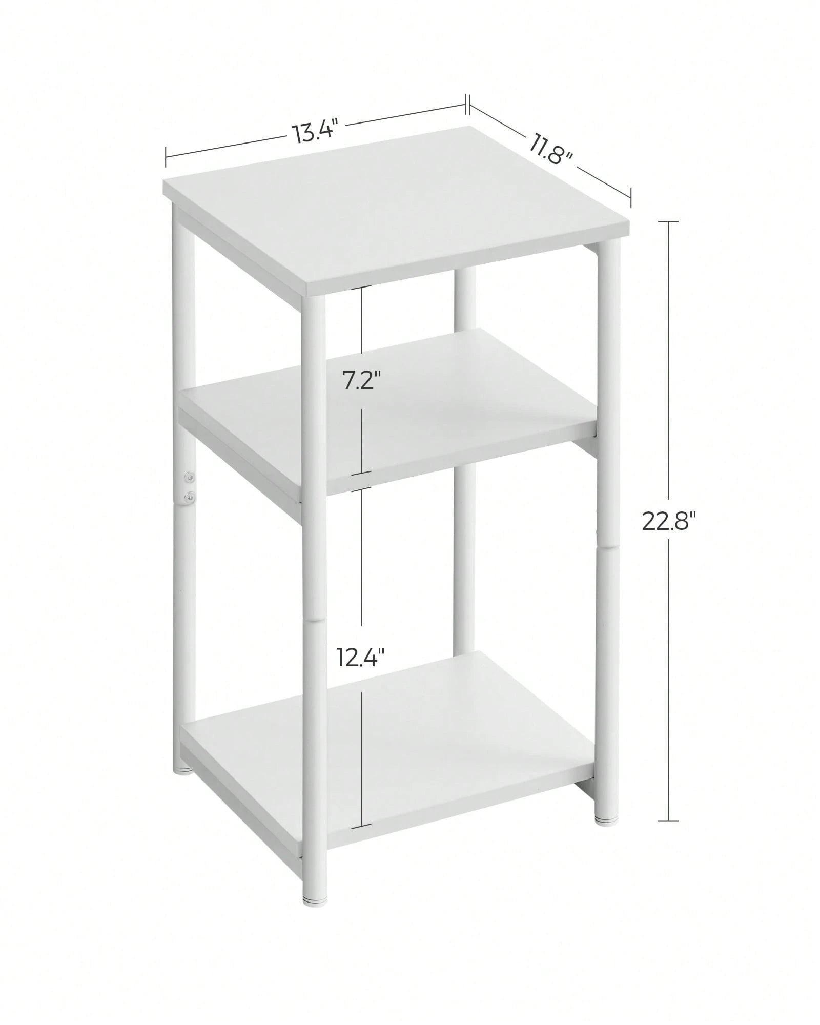 VASAGLE Side Table, Small End Table, Tall Nightstand For Living Room, Bedroom, Office, Bathroom, White