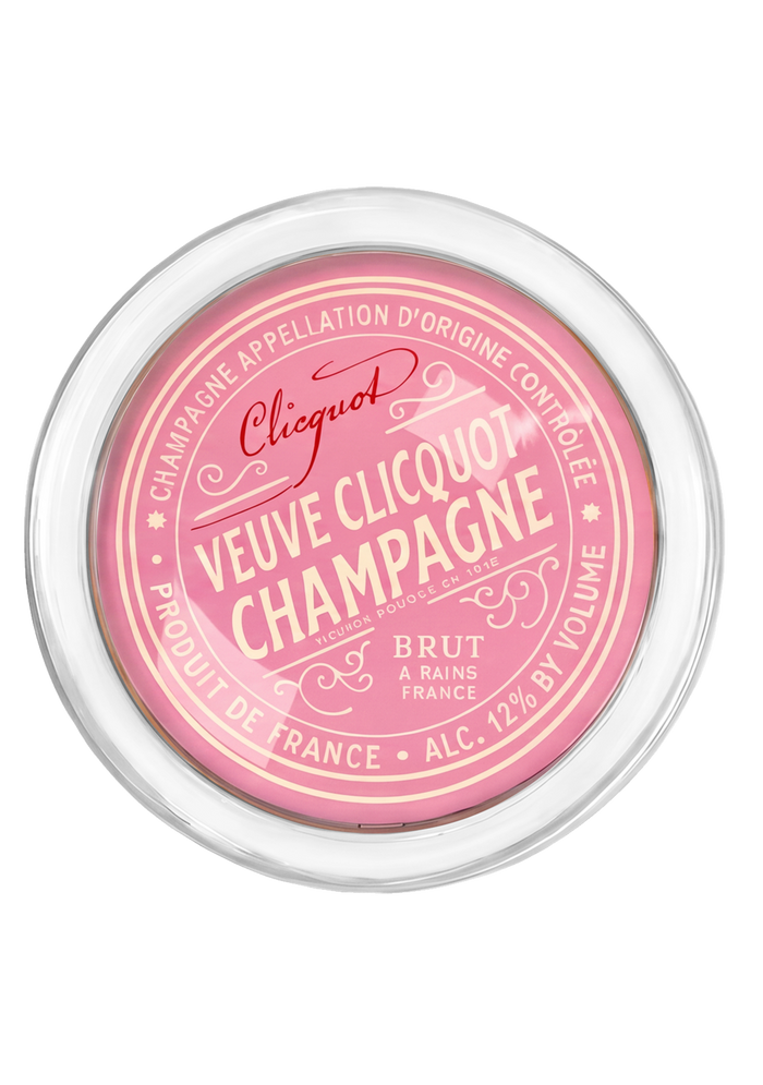 Veuve Cliciquot Champagne Rosé (Pink) 4" Round Glass Coaster