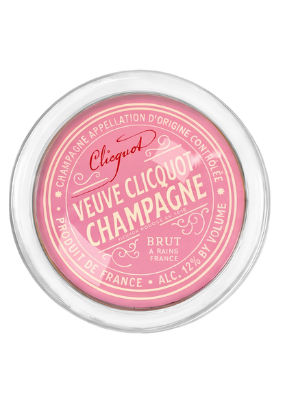 Veuve Cliciquot Champagne Rosé (Pink) 4" Round Glass Coaster