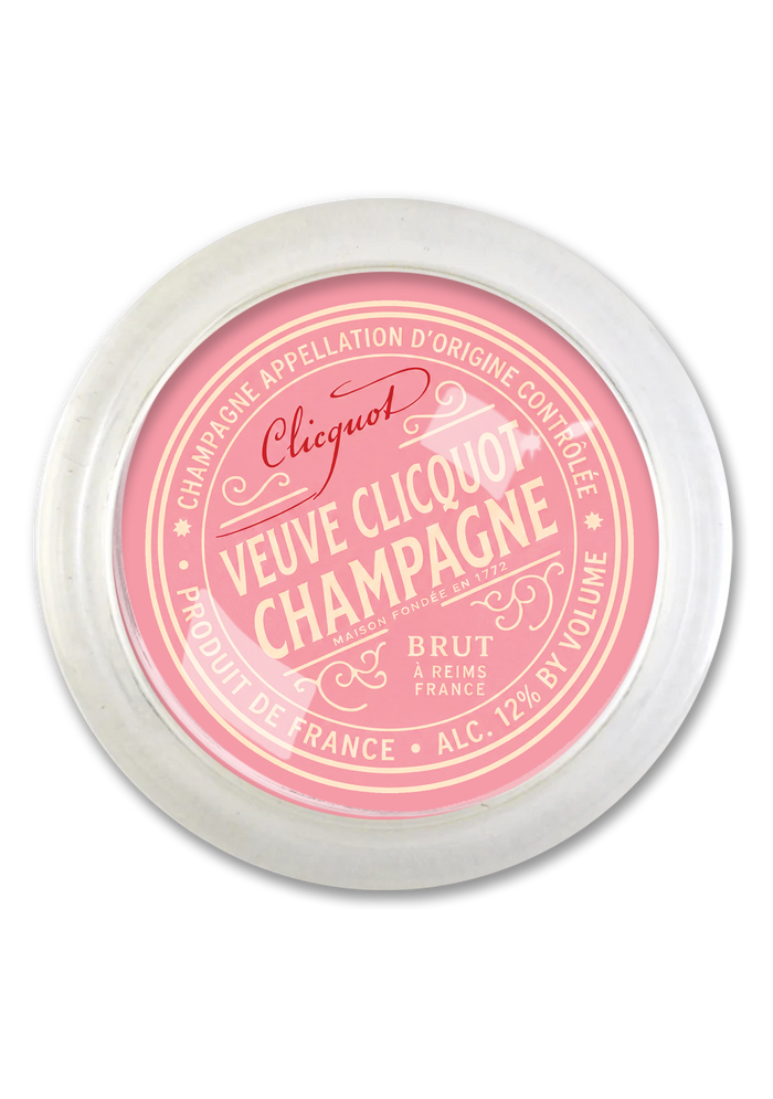Veuve Cliciquot Champagne Rosé (Pink) 4" Round Glass Coaster