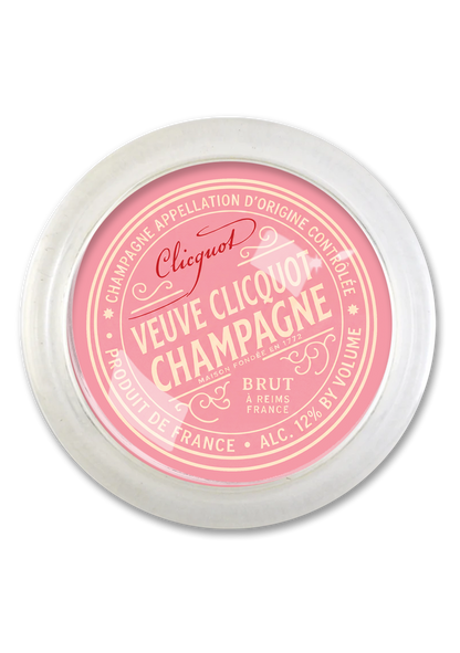 Veuve Cliciquot Champagne Rosé (Pink) 4" Round Glass Coaster