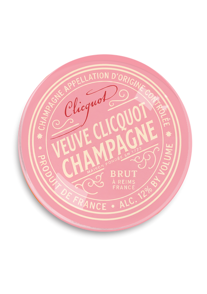 Veuve Cliciquot Champagne Rosé (Pink) Round Decoupage Tray